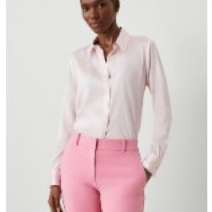 Ann Taylor Pink Satin Essential Shirt